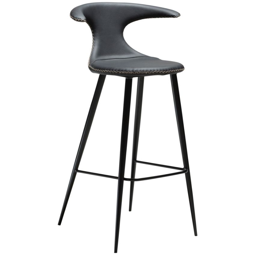 Černá kožená barová židle DAN-FORM Flair 75 cm DAN-FORM