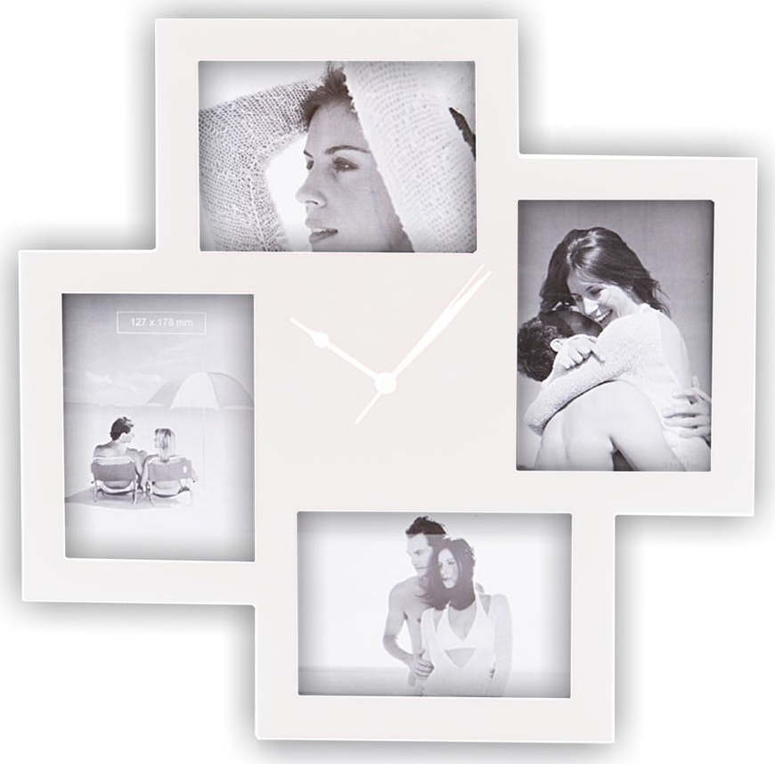 Bílé nástěnné hodiny s fotorámečky Tomasucci Collage Tomasucci