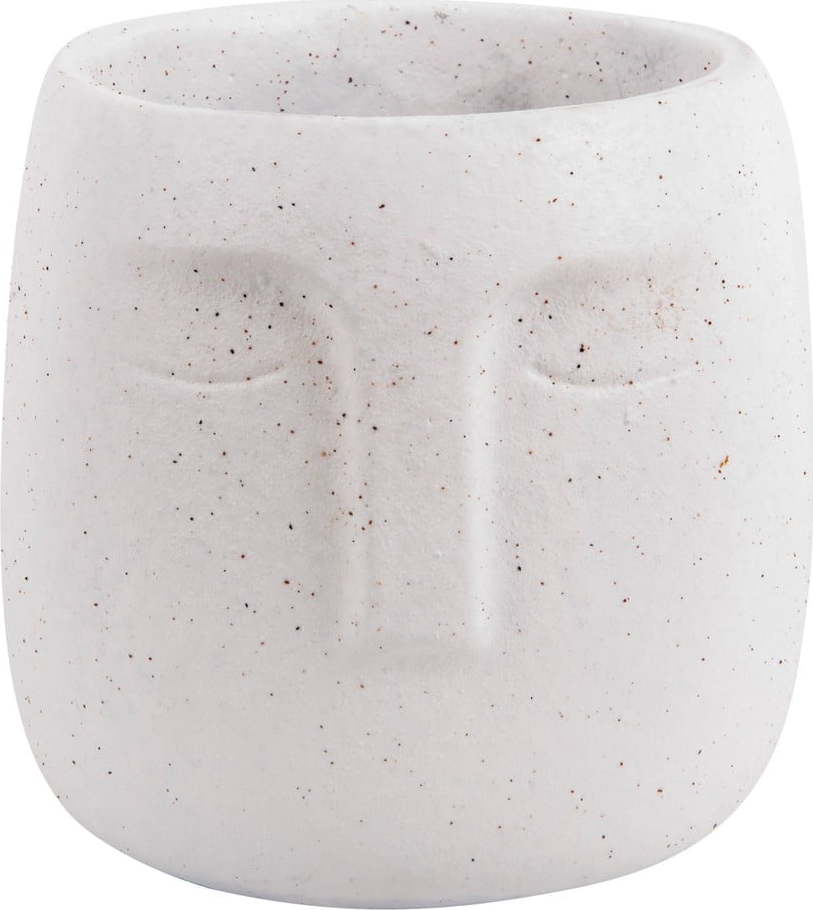 Bílý keramický květináč PT LIVING Face