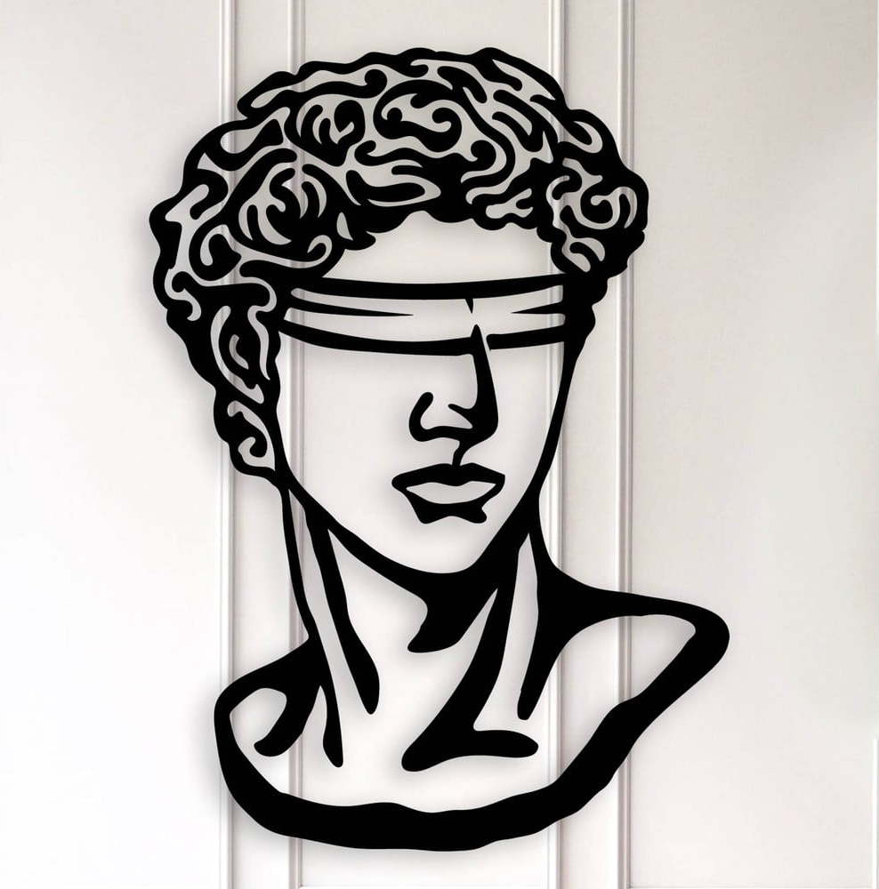 Černá kovová nástěnná dekorace Kate Louise David Kate Louise