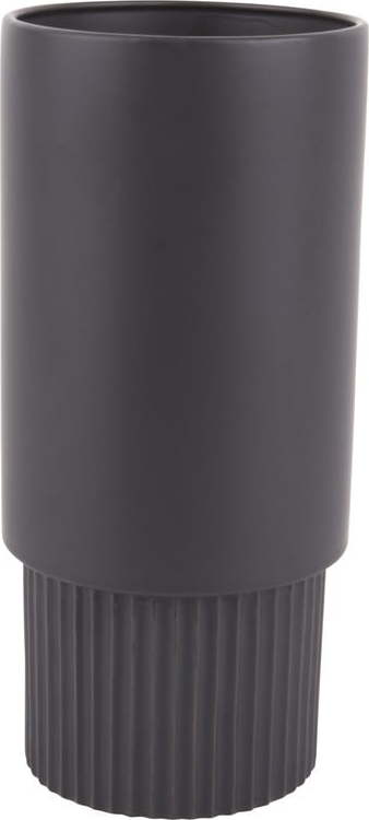 Černý keramický květináč PT LIVING Ribbed