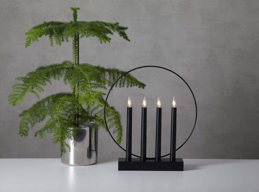 Černý LED svícen Star Trading Glossy