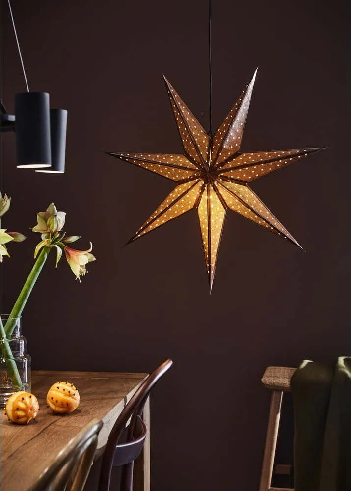 Hnědá vánoční závěsná světelná dekorace Markslöjd Glitter, délka 75 cm
