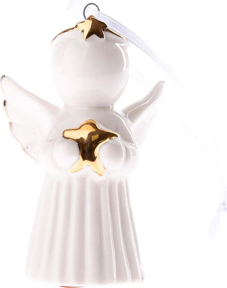 Porcelánový závěsný anděl s hvězdou Dakls Dakls