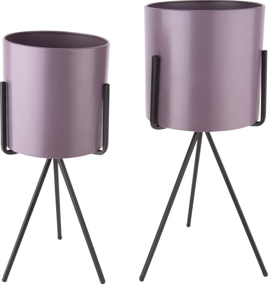 Sada 2 fialových železných květináčů na podstavci PT LIVING PT LIVING