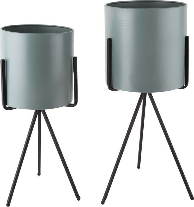 Sada 2 zelených železných květináčů na podstavci PT LIVING PT LIVING