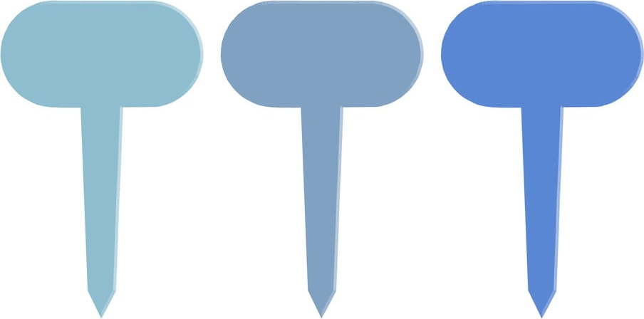 Sada 3 modrých tabulek k rostlinám Esschert Design Gardener