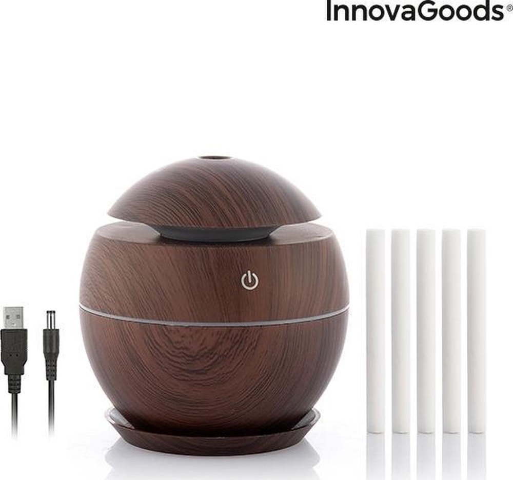 Tmavě hnědý vonný difuzér InnovaGoods Mini InnovaGoods