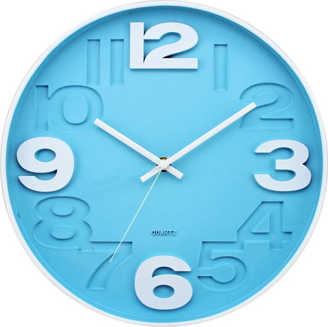 Tyrkysové nástěnné hodiny Postershop Matt