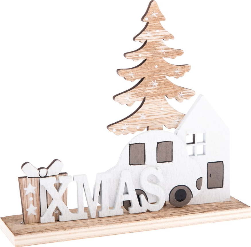 Vánoční dřevěná dekorace s nápisem Dakls Xmas Dakls