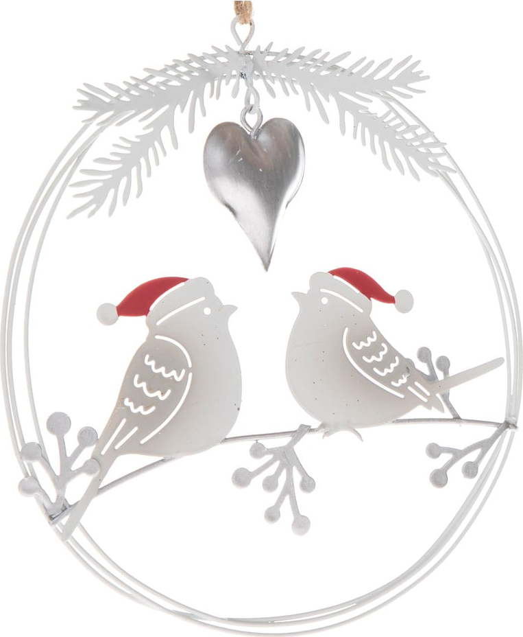 Závěsná kovová dekorace s motivem ptáčků Dakls