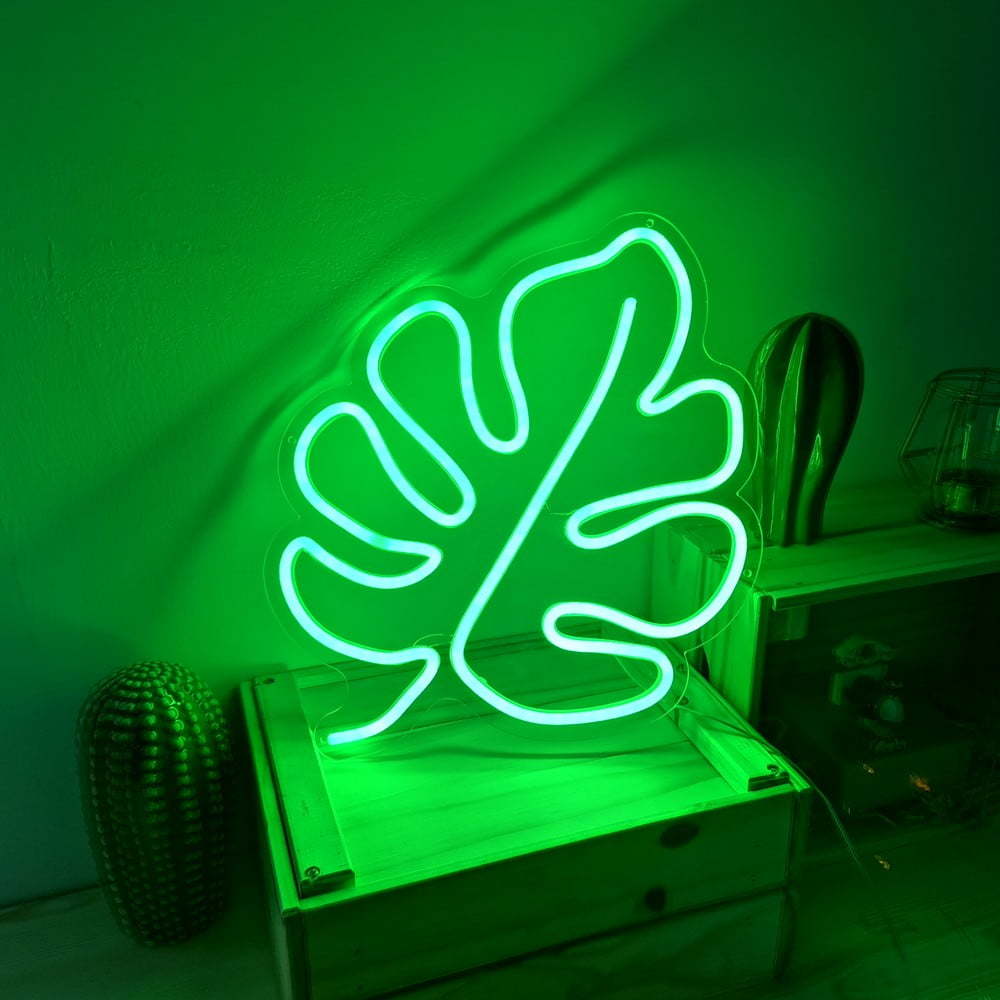 Zelená nástěnná svíticí dekorace Candy Shock Leaf