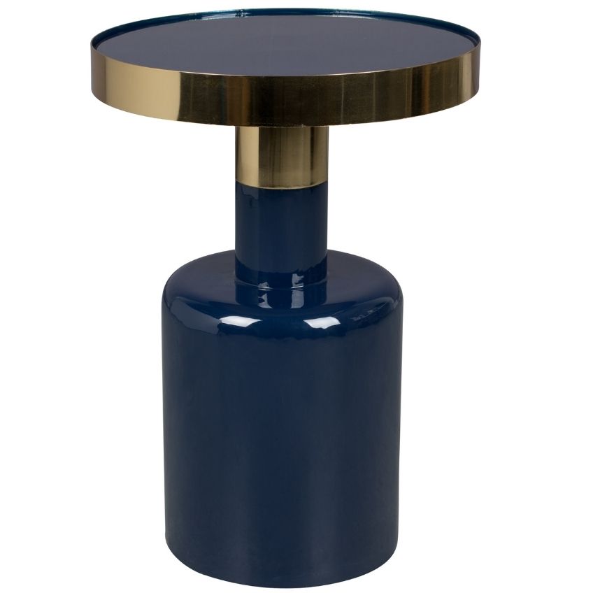 Modrý kovový odkládací stolek ZUIVER GLAM 36 cm Zuiver
