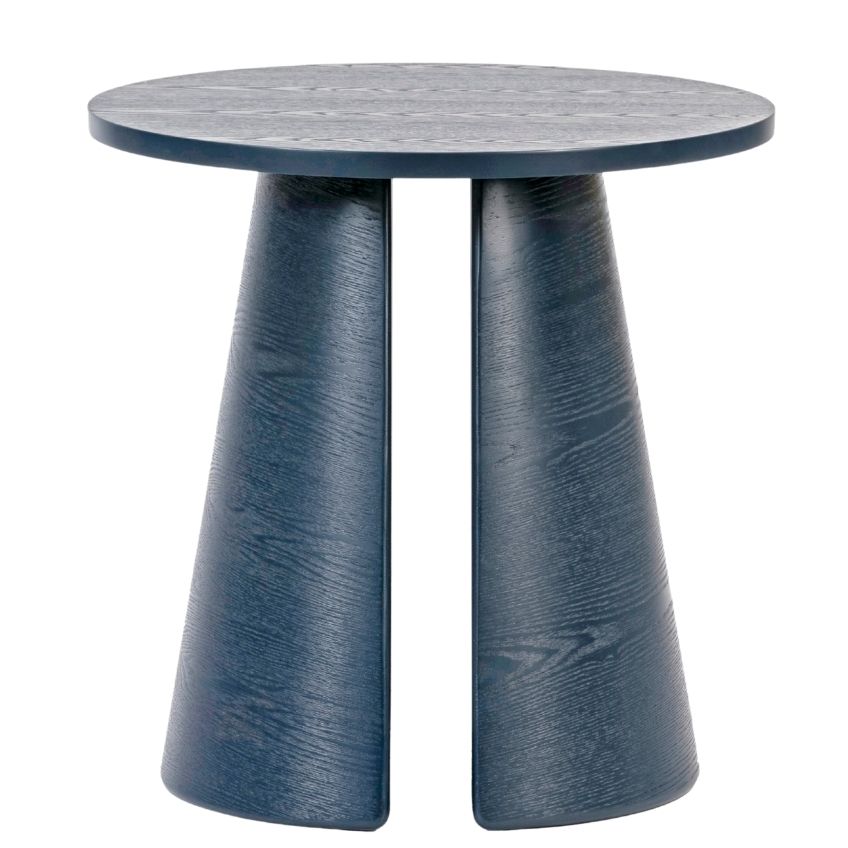 Modrý jasanový kulatý odkládací stolek Teulat Cep 50 cm Teulat