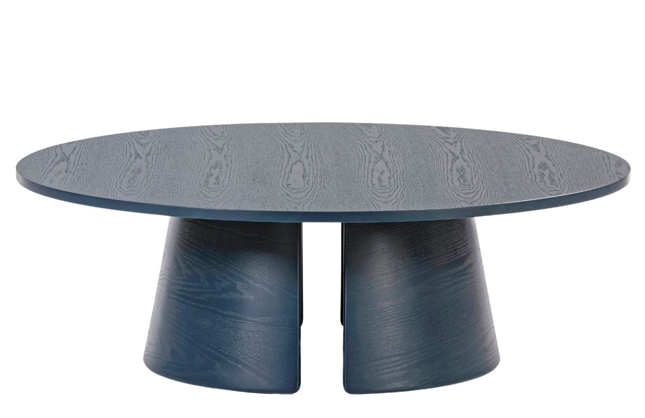 Modrý jasanový kulatý konferenční stolek Teulat Cep 110 cm Teulat