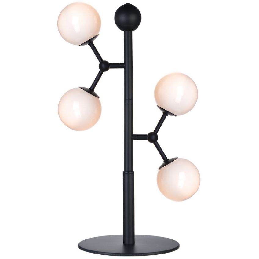 Opálově bílá skleněná stolní lampa Halo Design Atom Halo Design