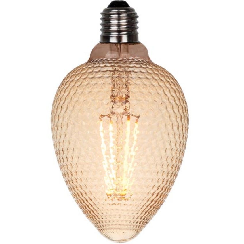 Jantarově hnědá dekorativní žárovka Halo Design COLORS Facet Drop E27 2W Halo Design