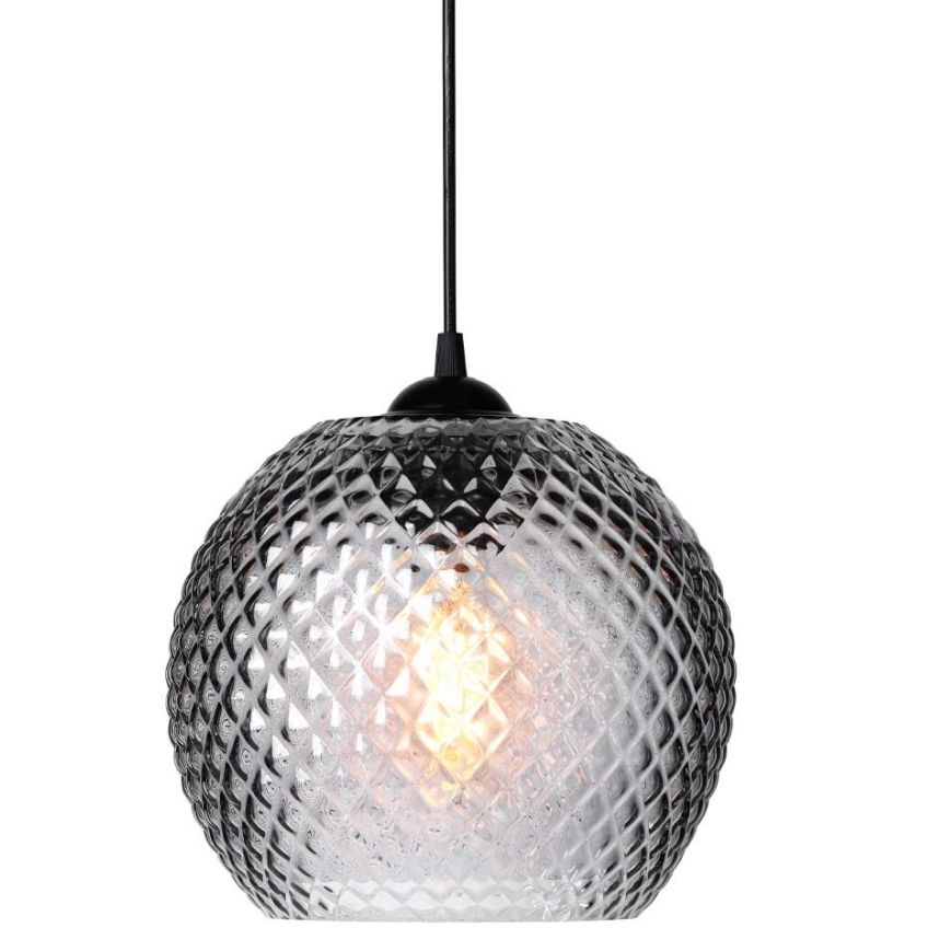 Kouřově šedé skleněné závěsné světlo Halo Design Nobb Ball 22 cm Halo Design