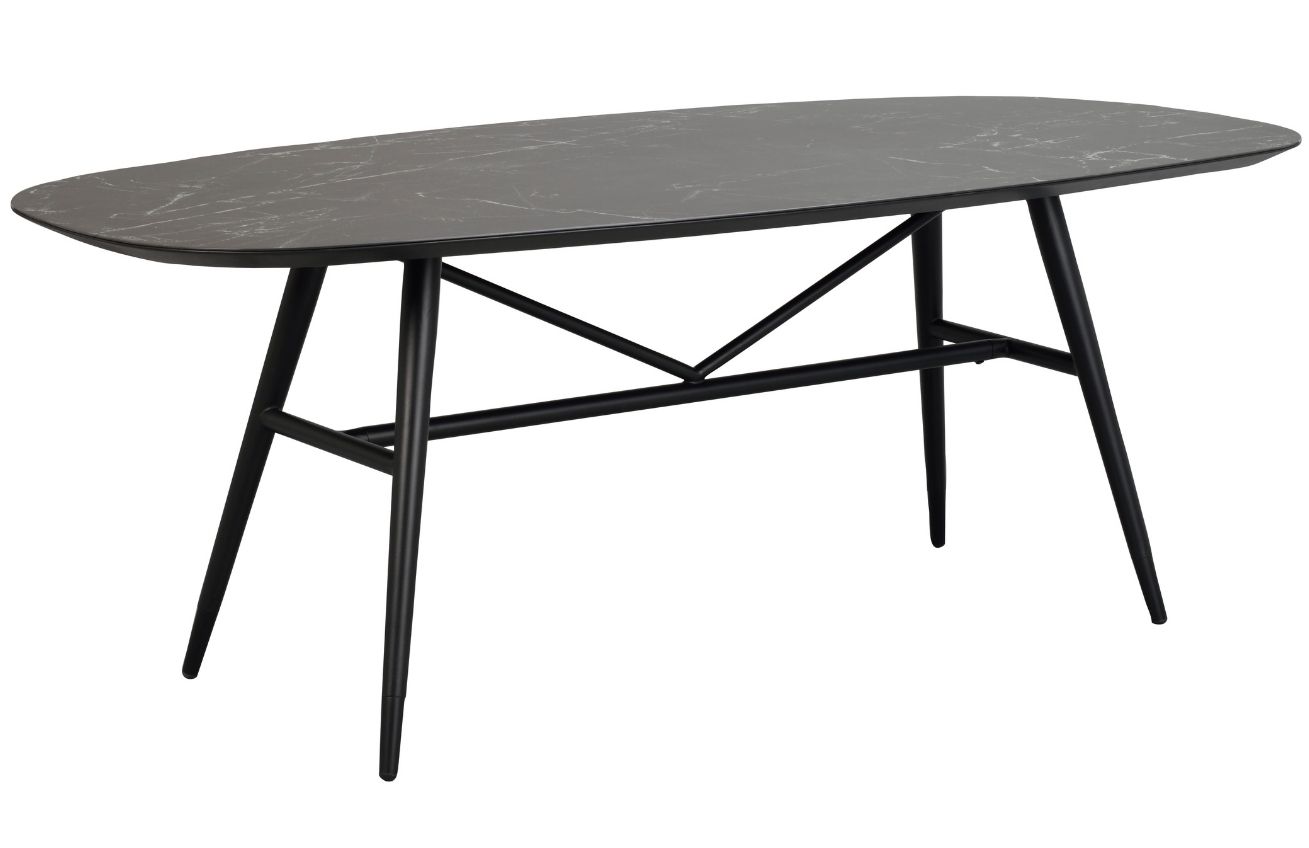 Černý keramický jídelní stůl ROWICO SPRINGDALE 200 x 98 cm ROWICO