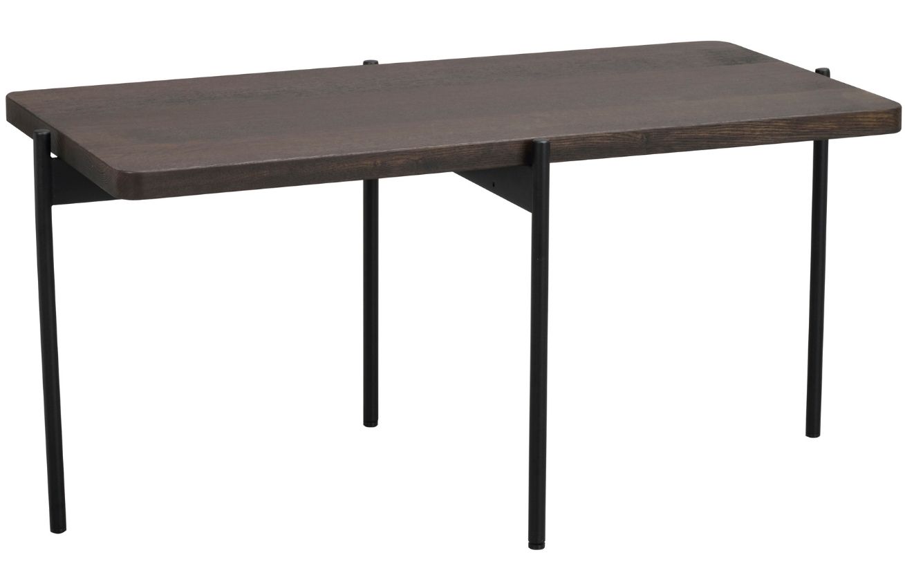 Hnědý  jasanový konferenční stolek ROWICO SHELTON 95 x 50 cm ROWICO