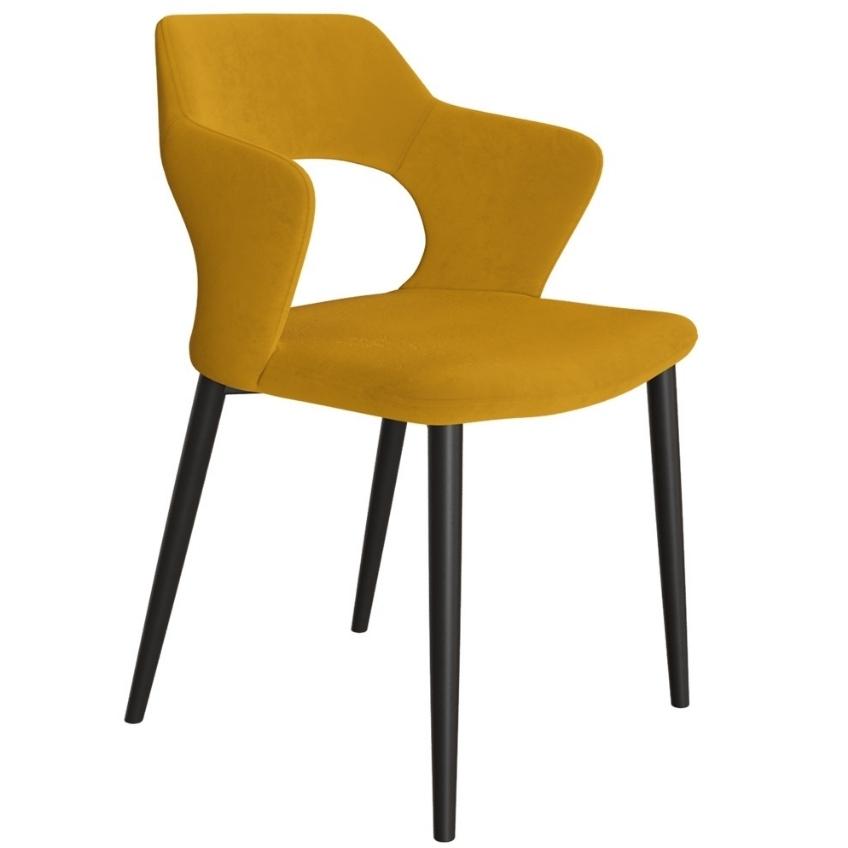 Hořčicově žlutá látková jídelní židle Miotto Pretorio MIOTTO