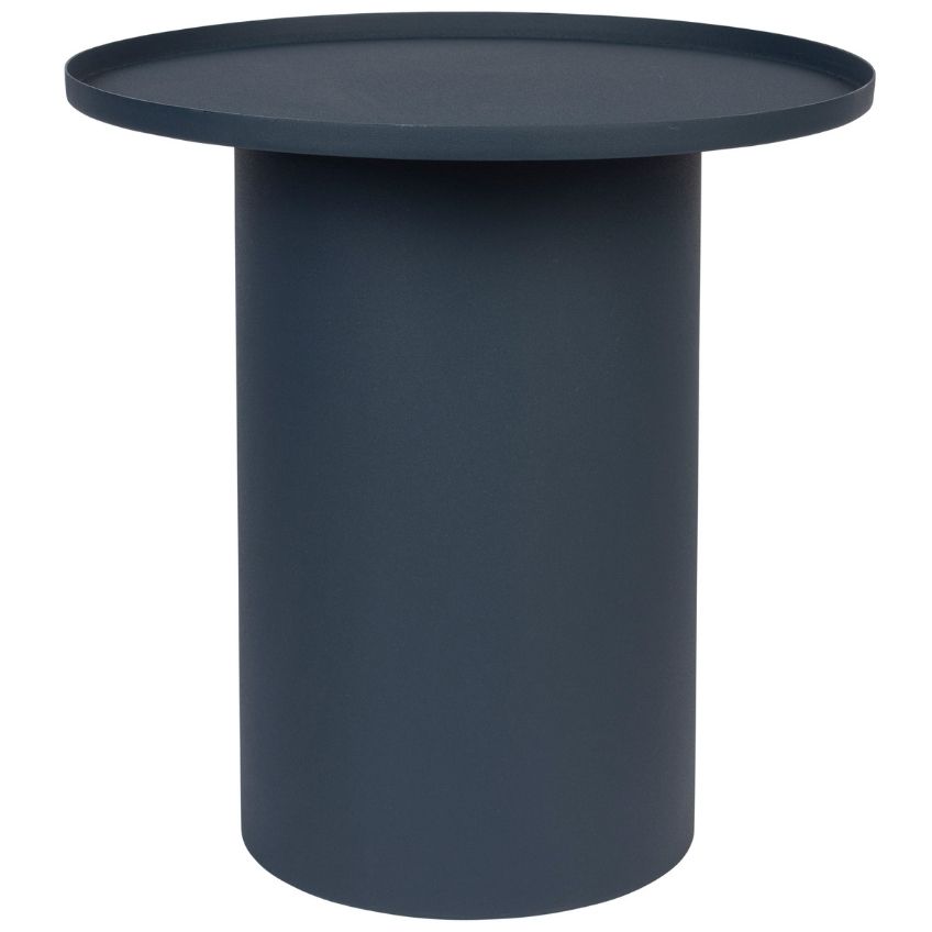 White Label Living Tmavě modrý matný kovový odkládací stolek WLL SVERRE 45