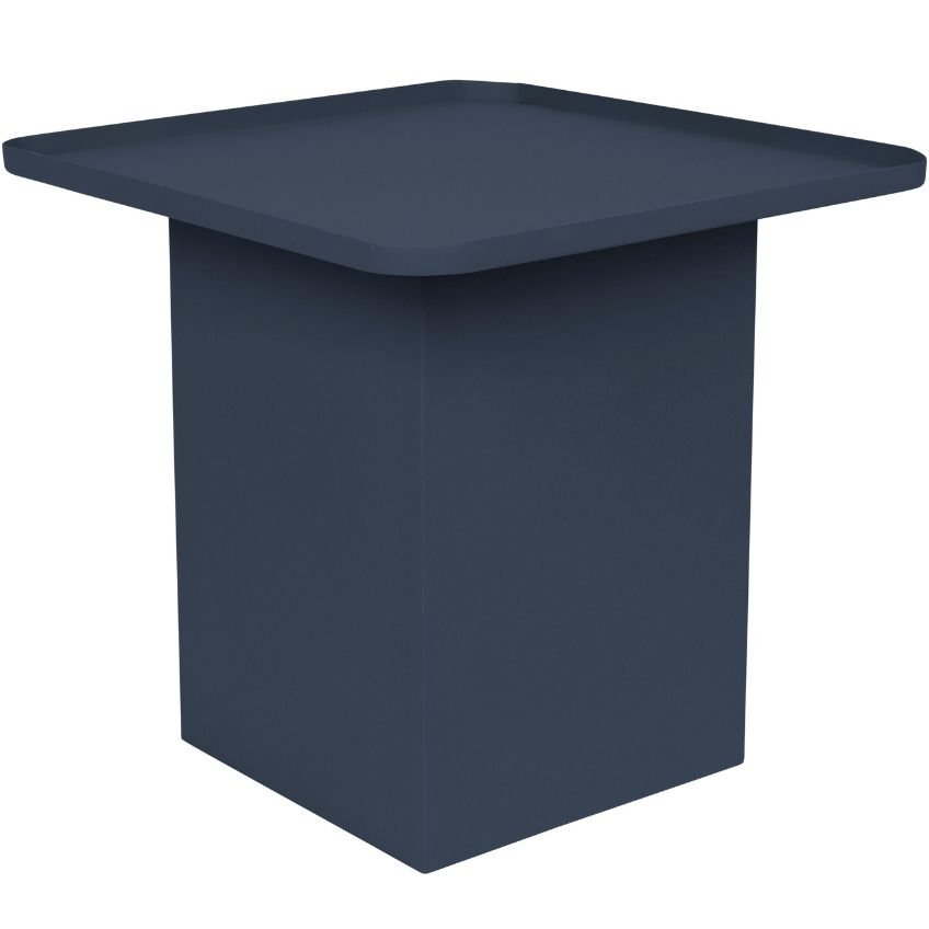 White Label Living Tmavě modrý matný kovový odkládací stolek WLL SVERRE 44 x 44 cm White Label Living