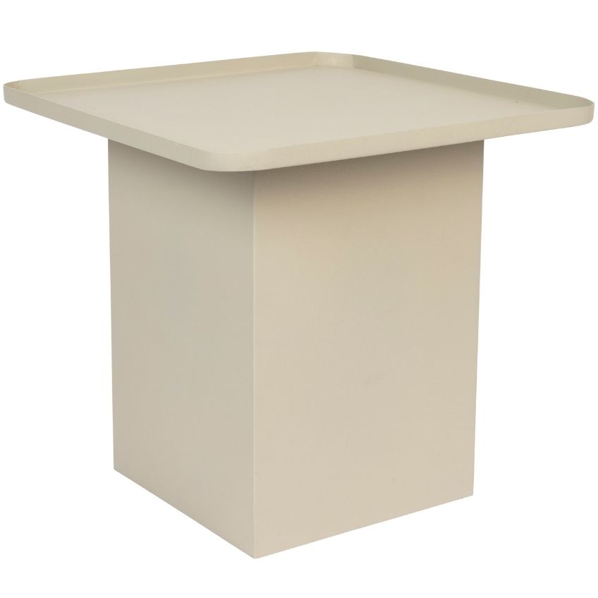 White Label Living Krémově bílý matný kovový odkládací stolek WLL SVERRE 44 x 44 cm White Label Living