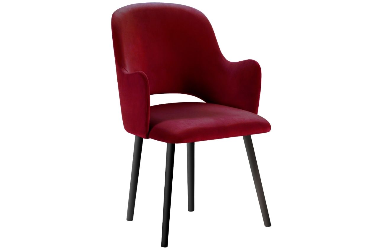 Červená sametová jídelní židle MICADONI MARIN MICADONI