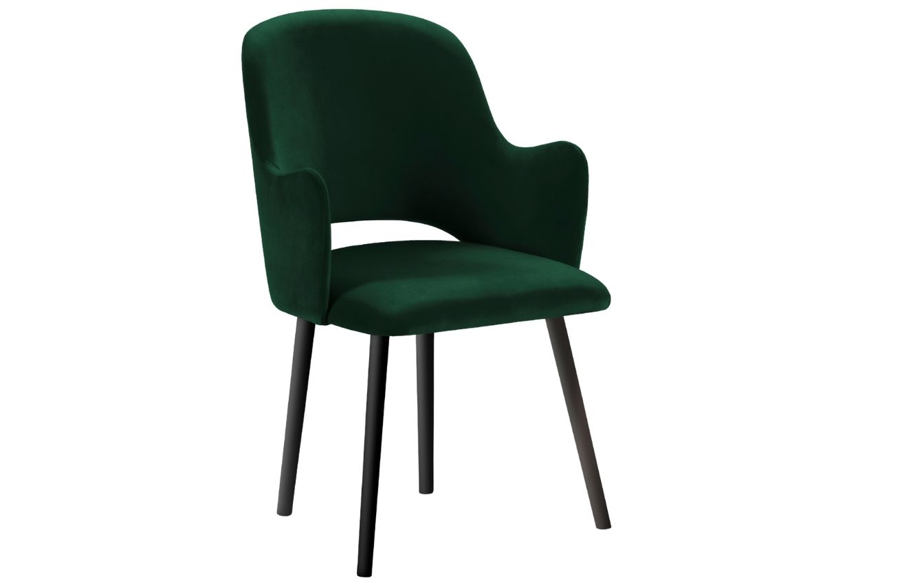 Tmavě zelená sametová jídelní židle MICADONI MARIN MICADONI