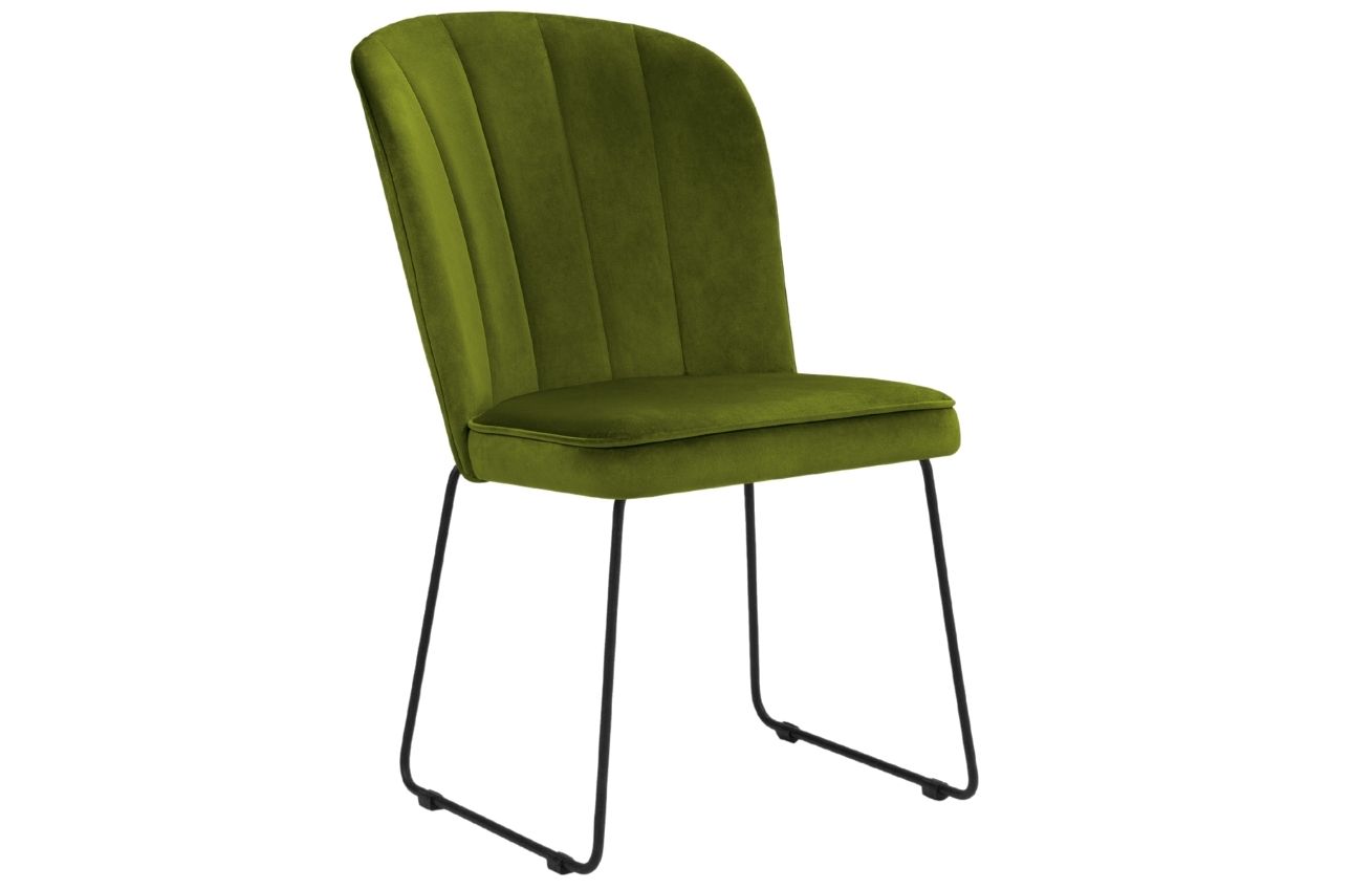 Zelená sametová jídelní židle MICADONI CABRI MICADONI
