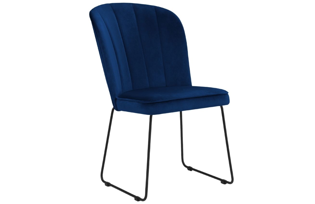 Královsky modrá sametová jídelní židle MICADONI CABRI MICADONI
