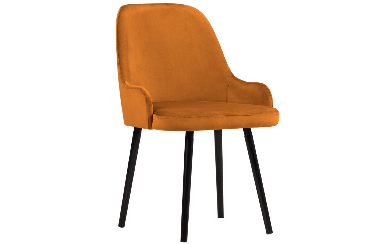 Oranžová sametová jídelní židle MICADONI FLINT MICADONI