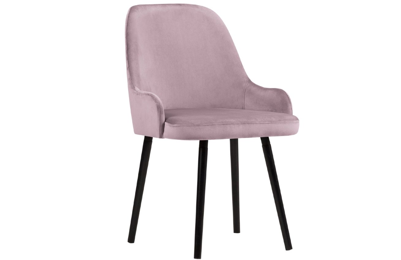 Růžová sametová jídelní židle MICADONI FLINT MICADONI