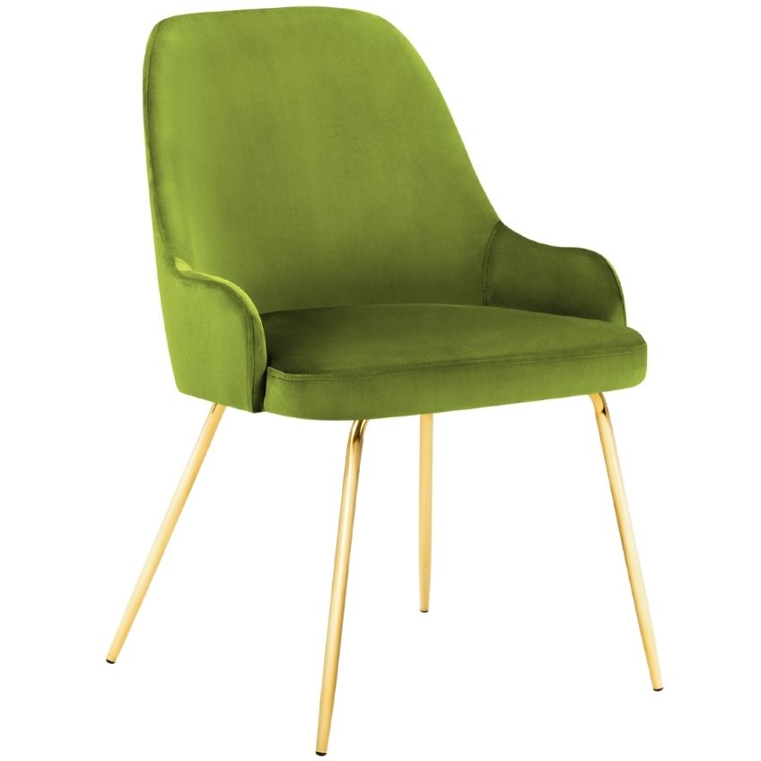 Zelená sametová jídelní židle MICADONI CADIZ Micadoni