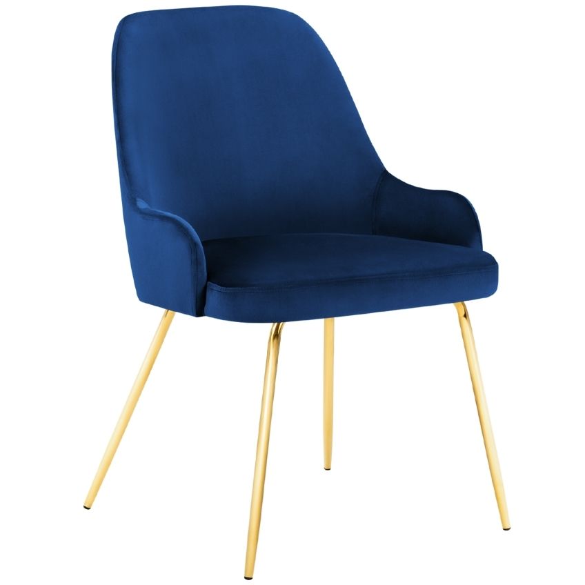 Královsky modrá sametová jídelní židle MICADONI CADIZ Micadoni