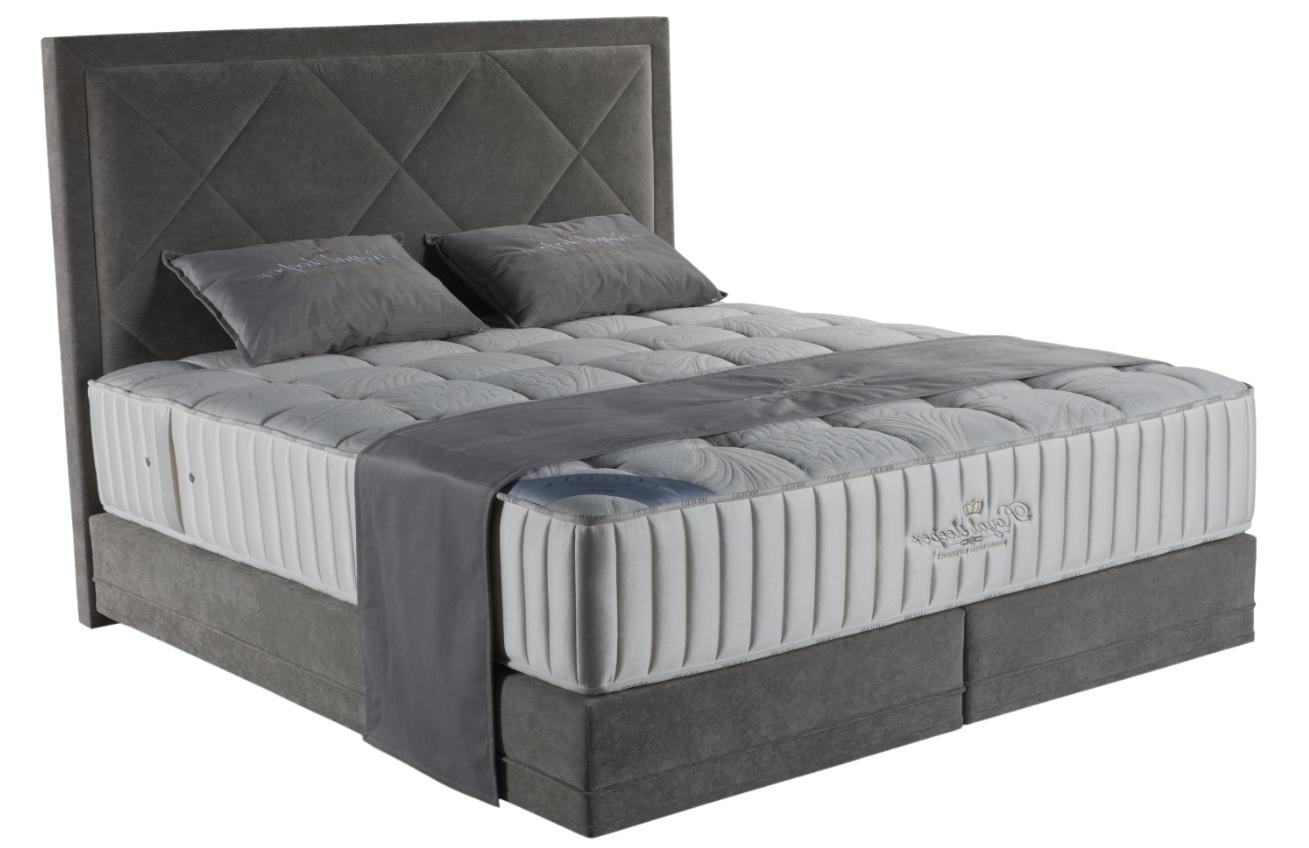 Šedé sametové čelo k posteli Royal Sleeper Diamond 180 cm Royal Sleeper