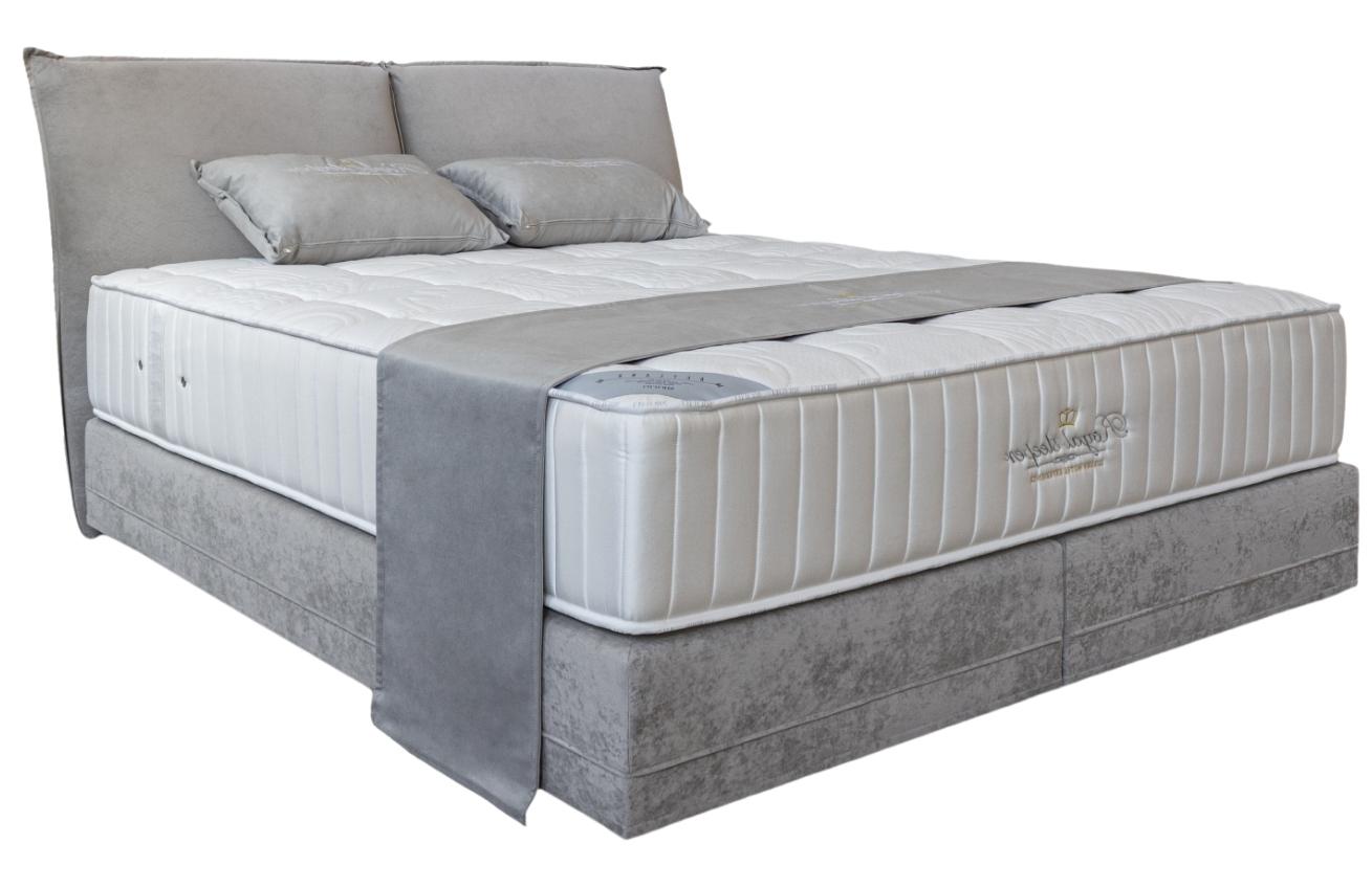 Šedé sametové čelo k posteli Royal Sleeper Fulla 180 cm Royal Sleeper