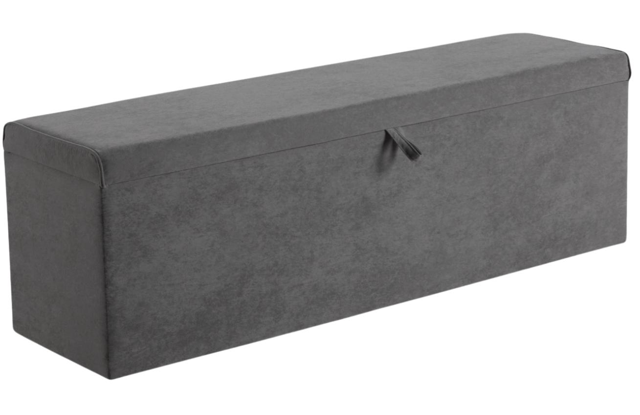 Šedá sametová lavice s úložným boxem Royal Sleeper Bragi 150 cm Royal Sleeper