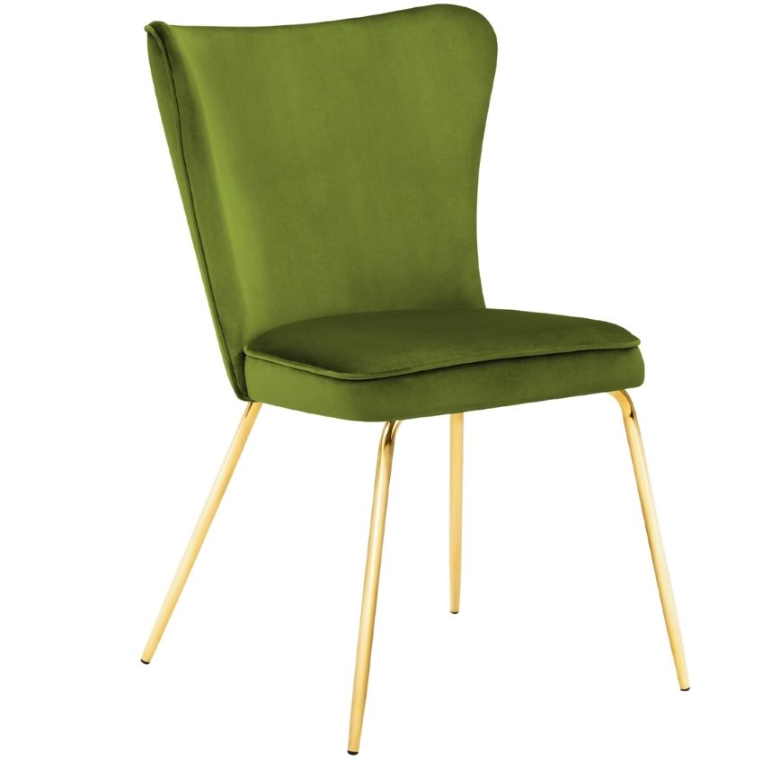 Zelená sametová jídelní židle MICADONI ARI Micadoni