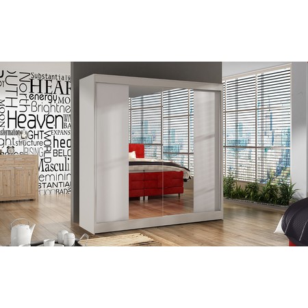 Šatní skříň BASTI II šířka 200 cm -  bílá