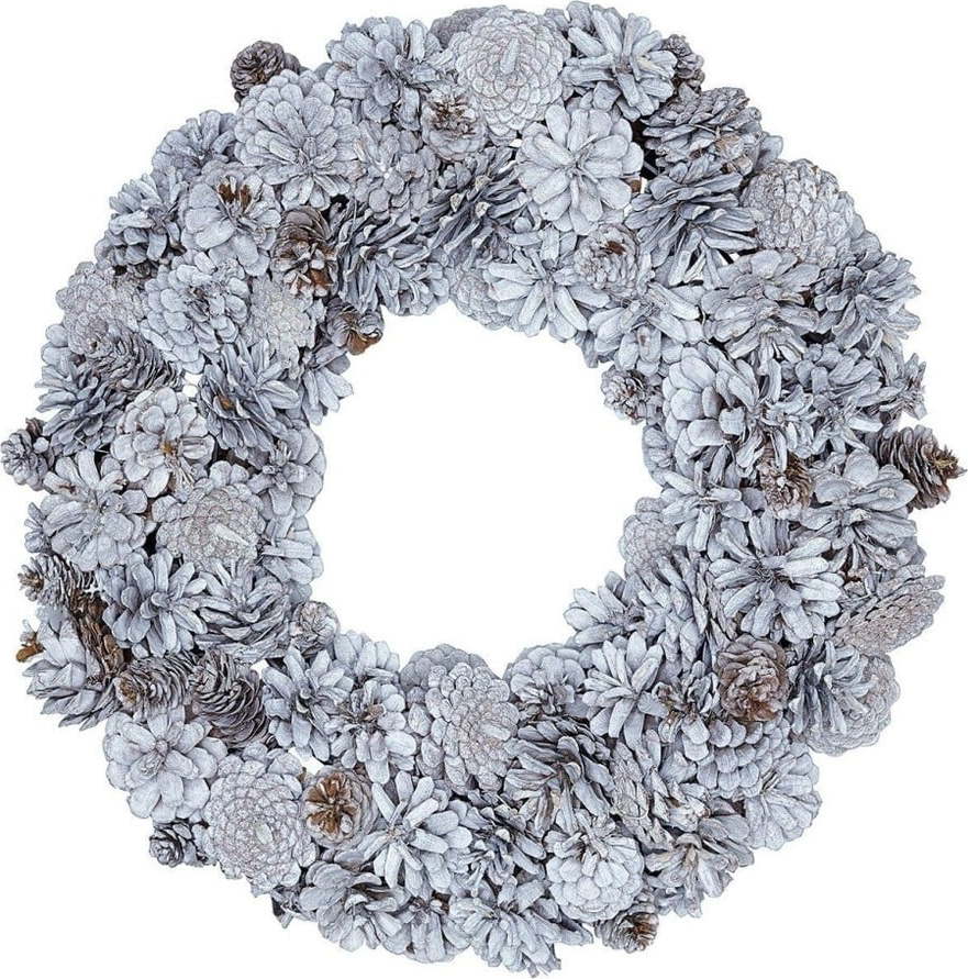 Bílý adventní věnec s šiškami Green Gate Wreath Hailey