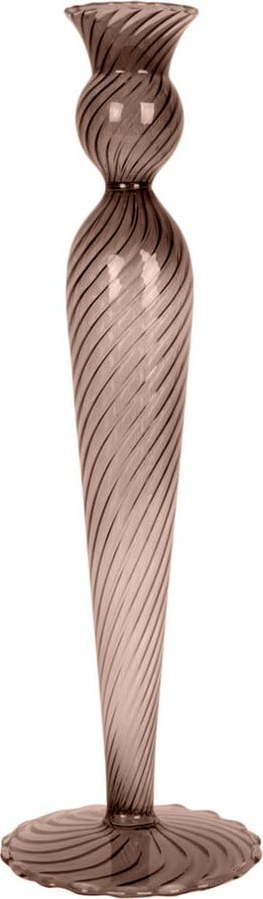 Hnědý skleněný svícen PT LIVING Swirl