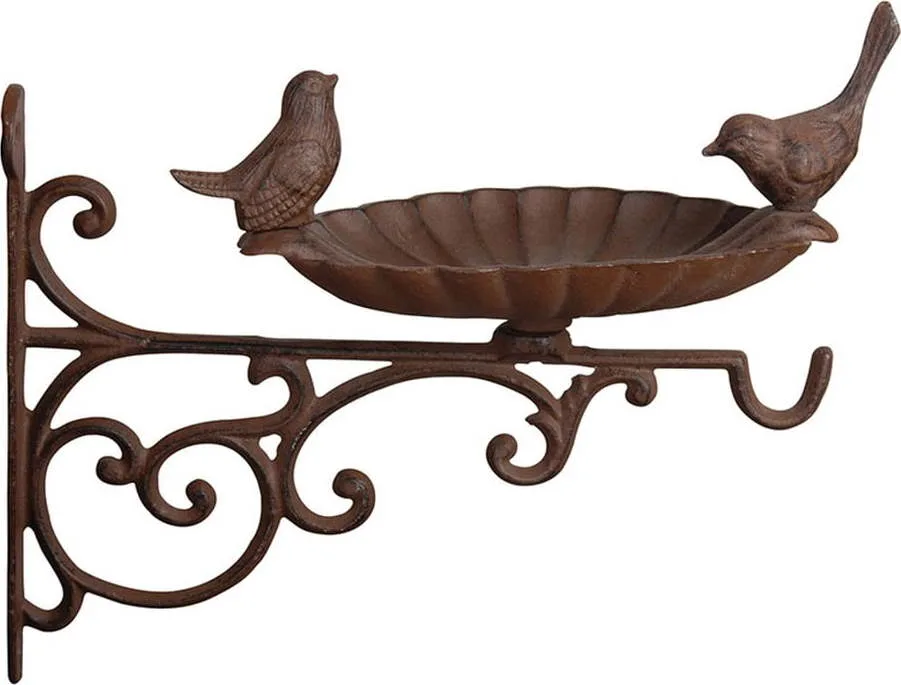 Litinový držák s krmítkem Esschert Design, délka 28,1 cm