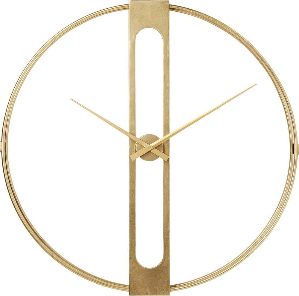 Nástěnné hodiny ve zlaté barvě Kare Design Clip