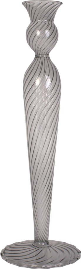 Šedý skleněný svícen PT LIVING Swirl