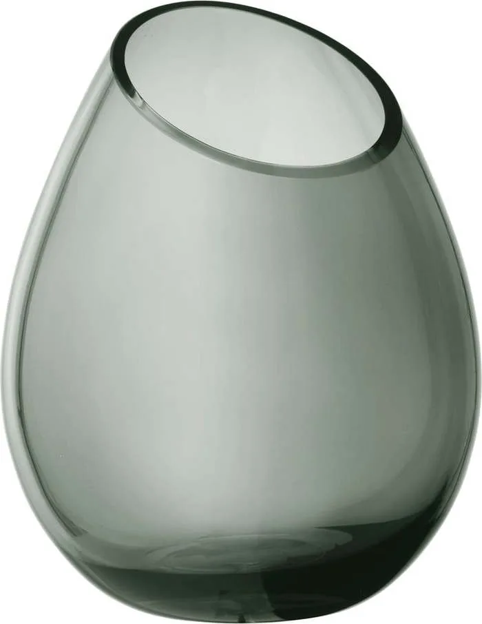 Zelená skleněná váza Blomus Raindrop, výška 24 cm