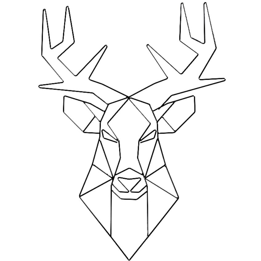 Nordic Design Černá nástěnná kovová dekorace Ades Deer Nordic Design
