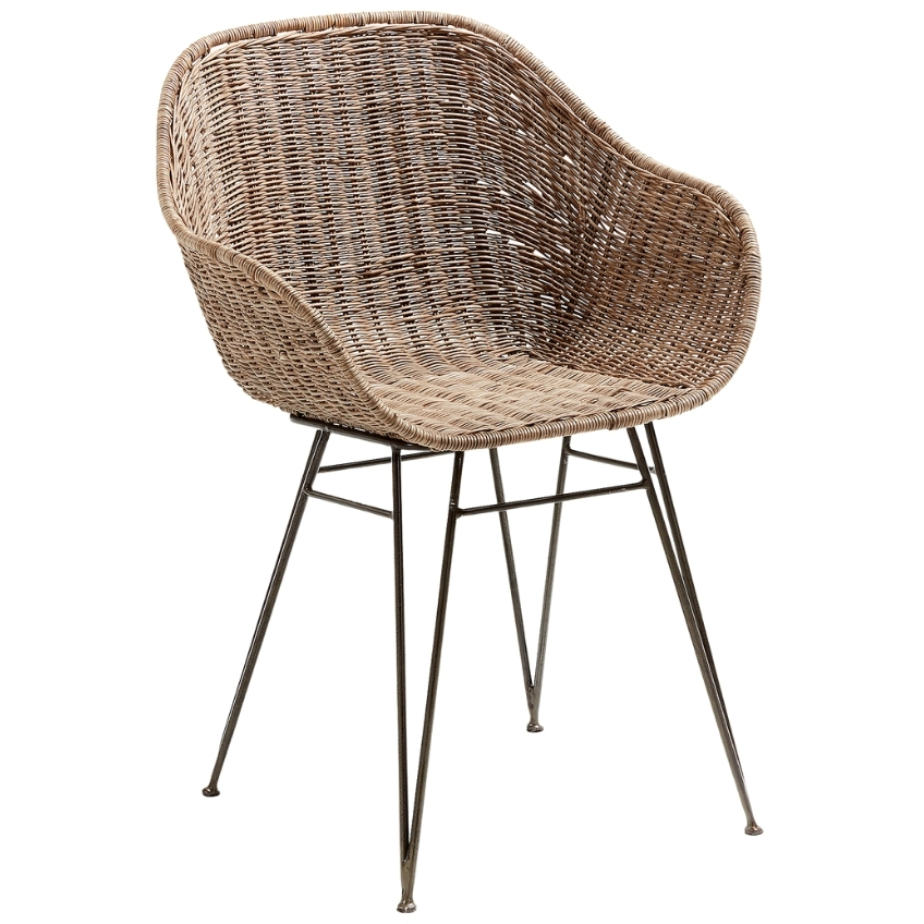 Hnědá ratanová jídelní židle Kave Home Chart s područkami Kave Home