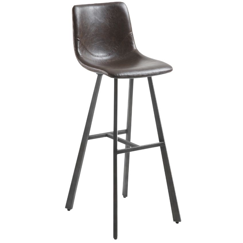 Tmavě hnědá koženková barová židle Kave Home Trap 81 cm Kave Home